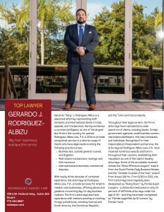 Stuart Magazine Top Lawyer Gerardo J Rodriguez Albizu
